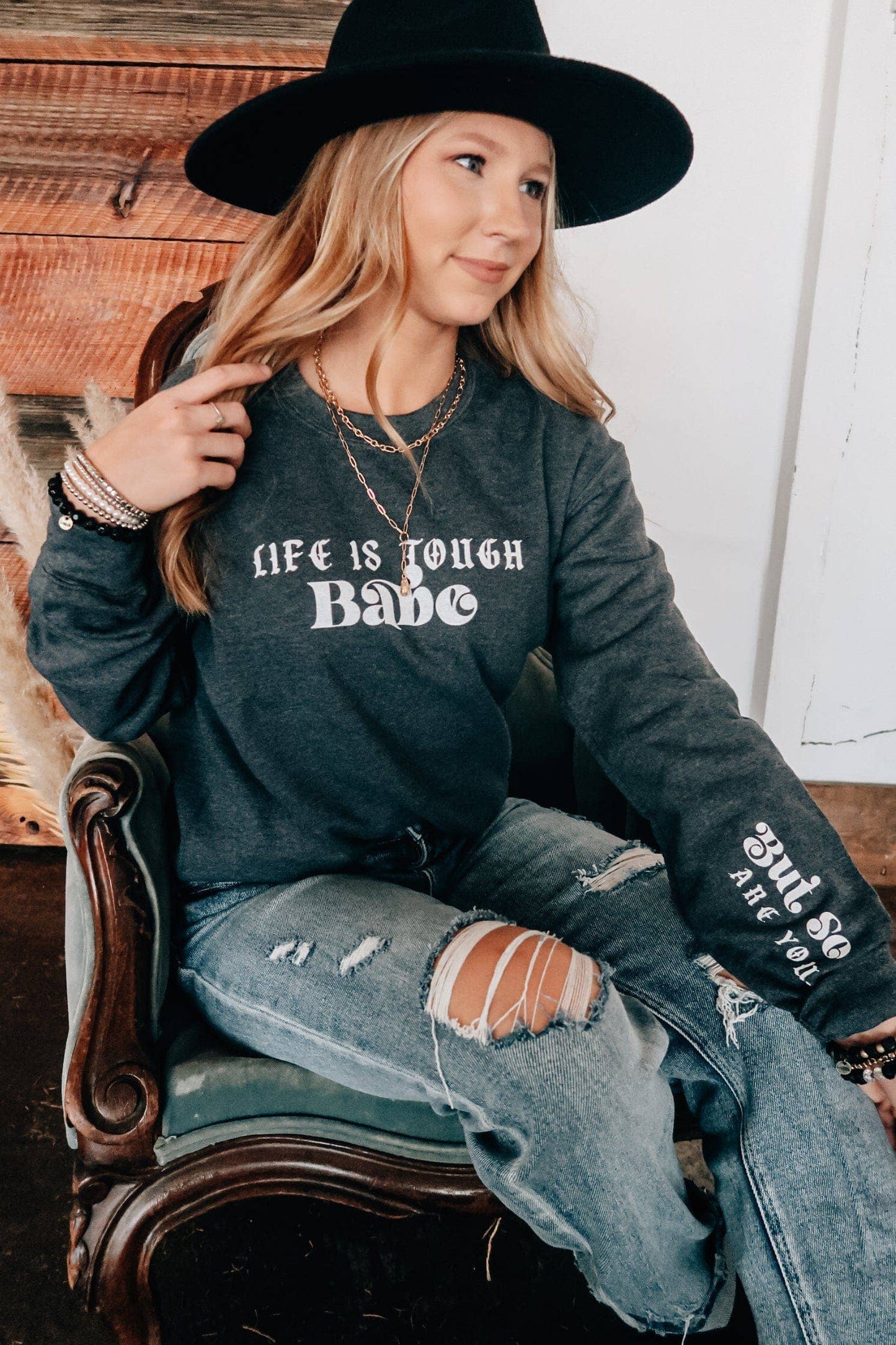 Life Is Tough Solid Sweatshirt