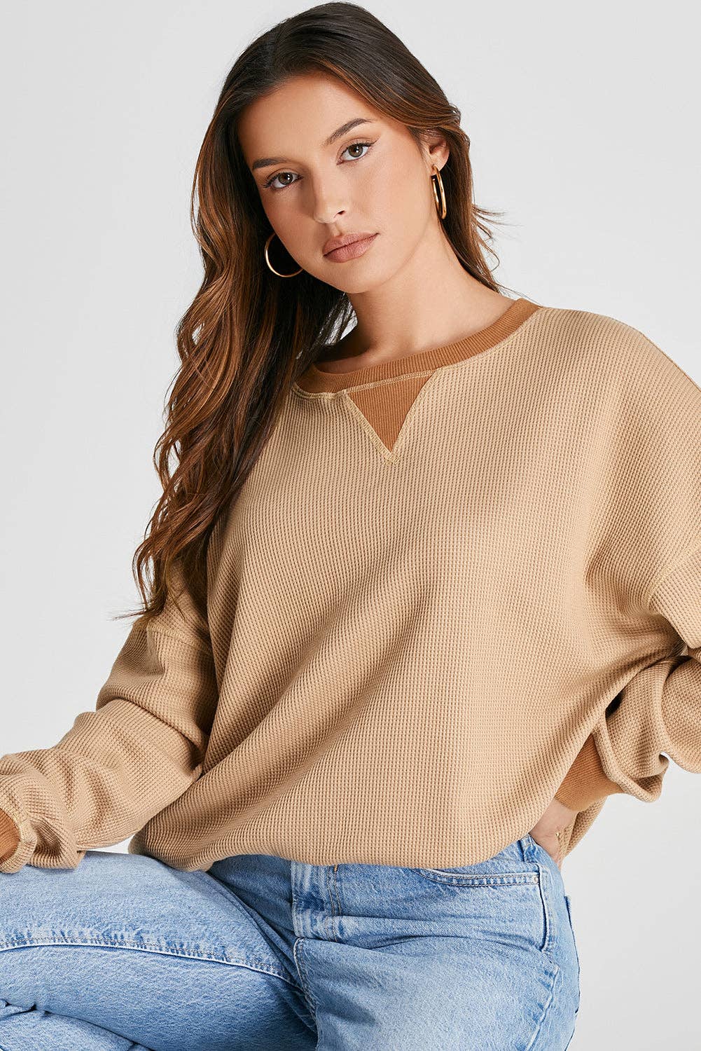 Thermal Pullover Loose Sweatshirt